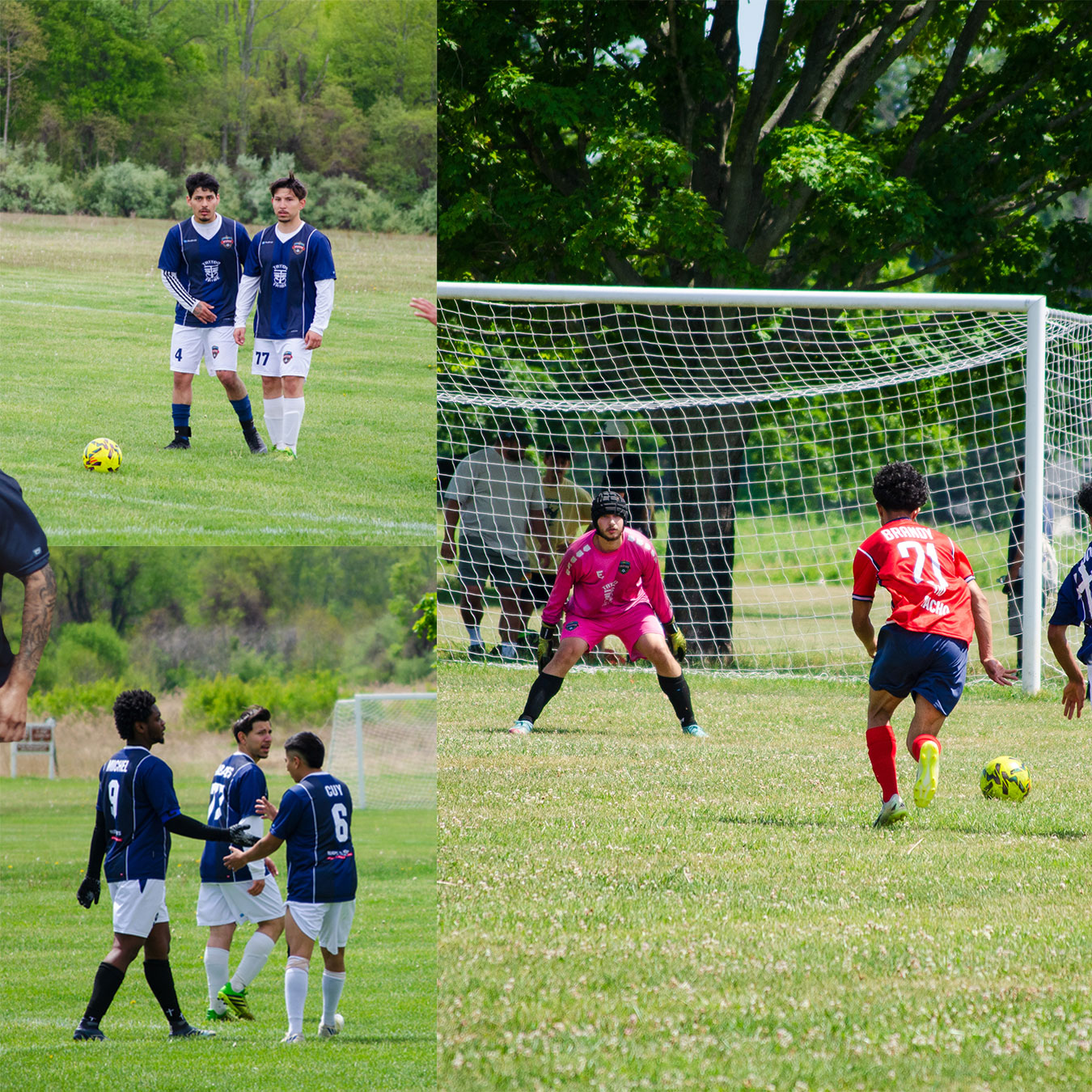 Atlético Cartago players and goalkeeper during a match