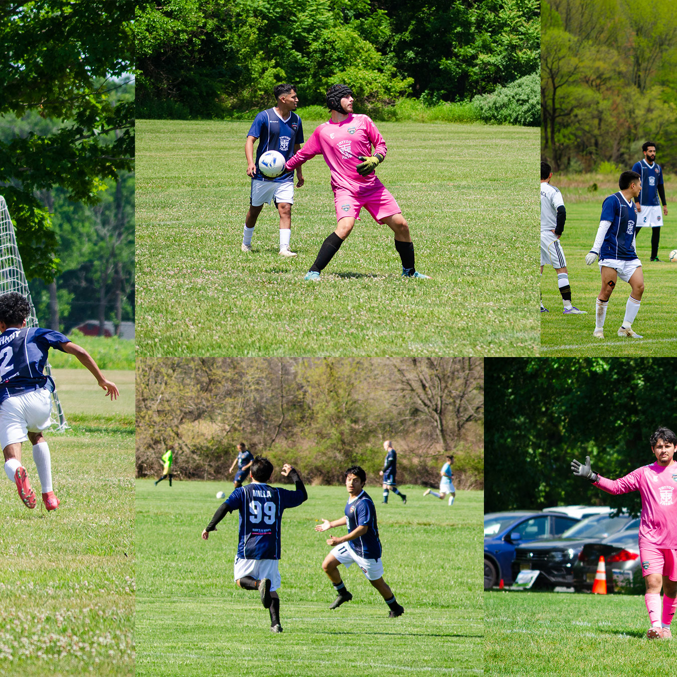 Atlético Cartago goalkeeper and players during match action