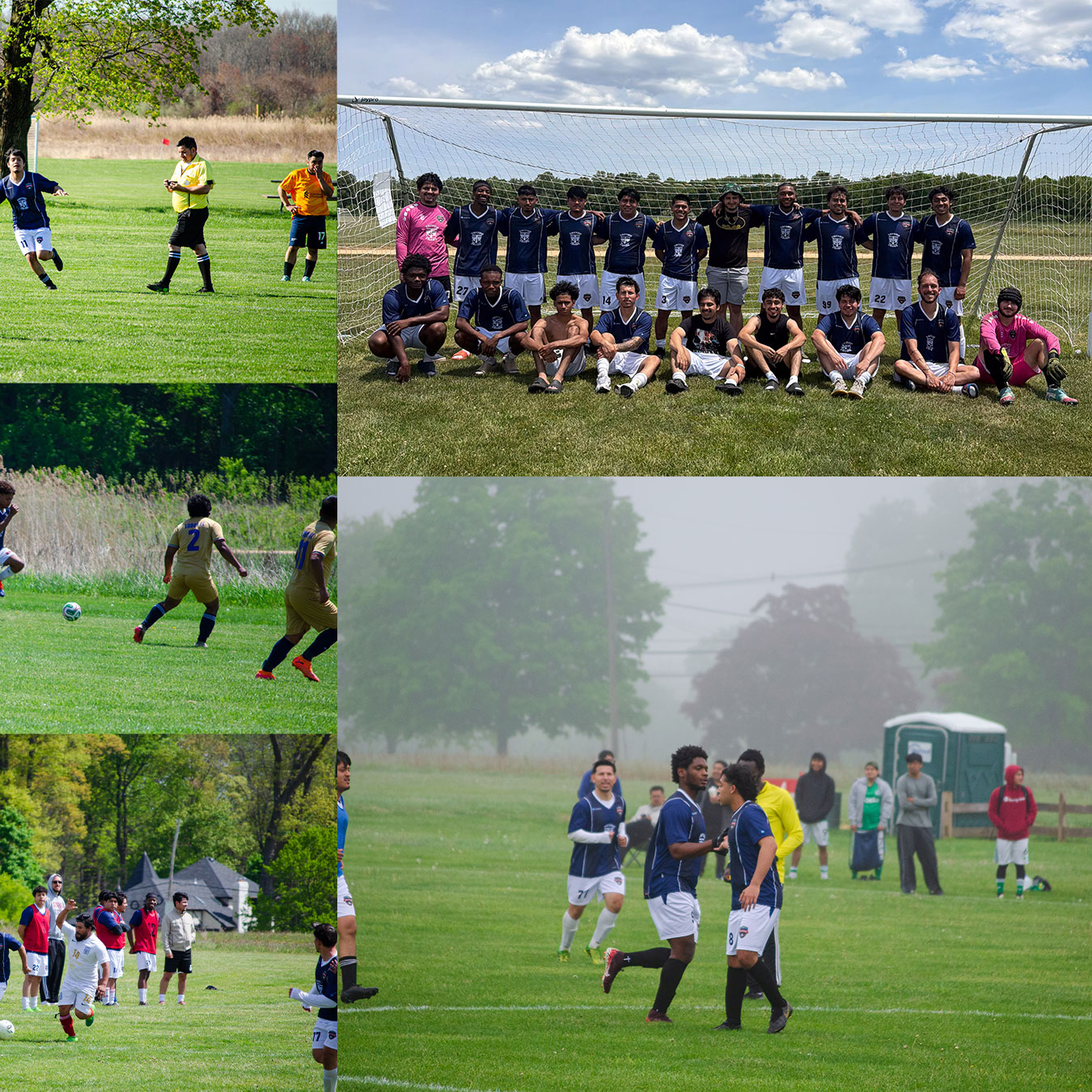 Atlético Cartago players during tryouts and a team group photo