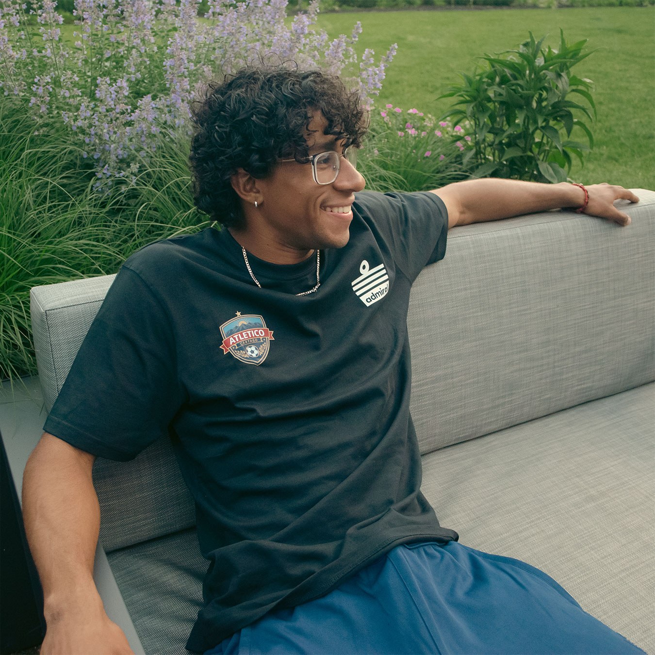 Atlético Cartago player wearing the Denzell Ensign T-Shirt