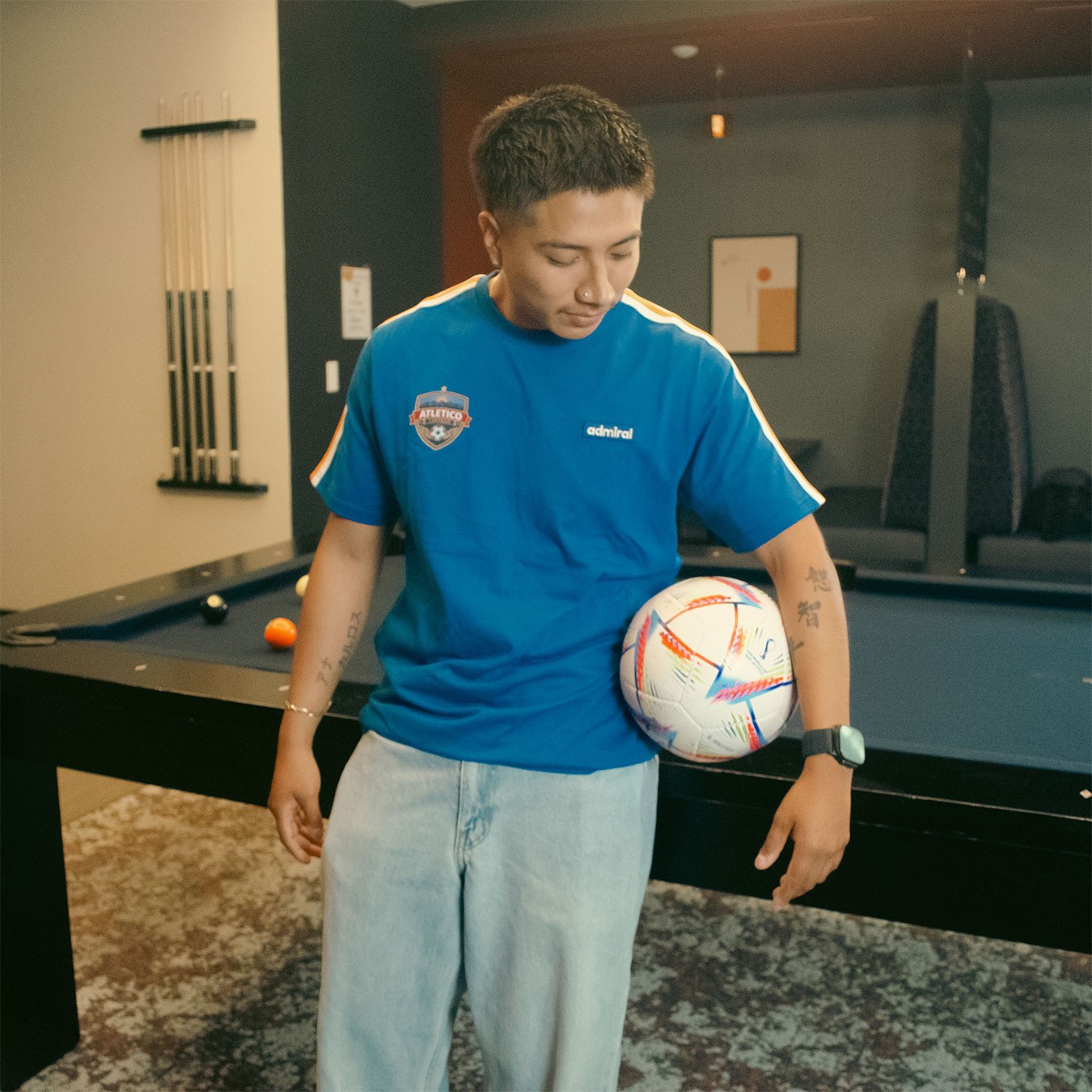 Atlético Cartago player wearing the Kelso Tape T-Shirt